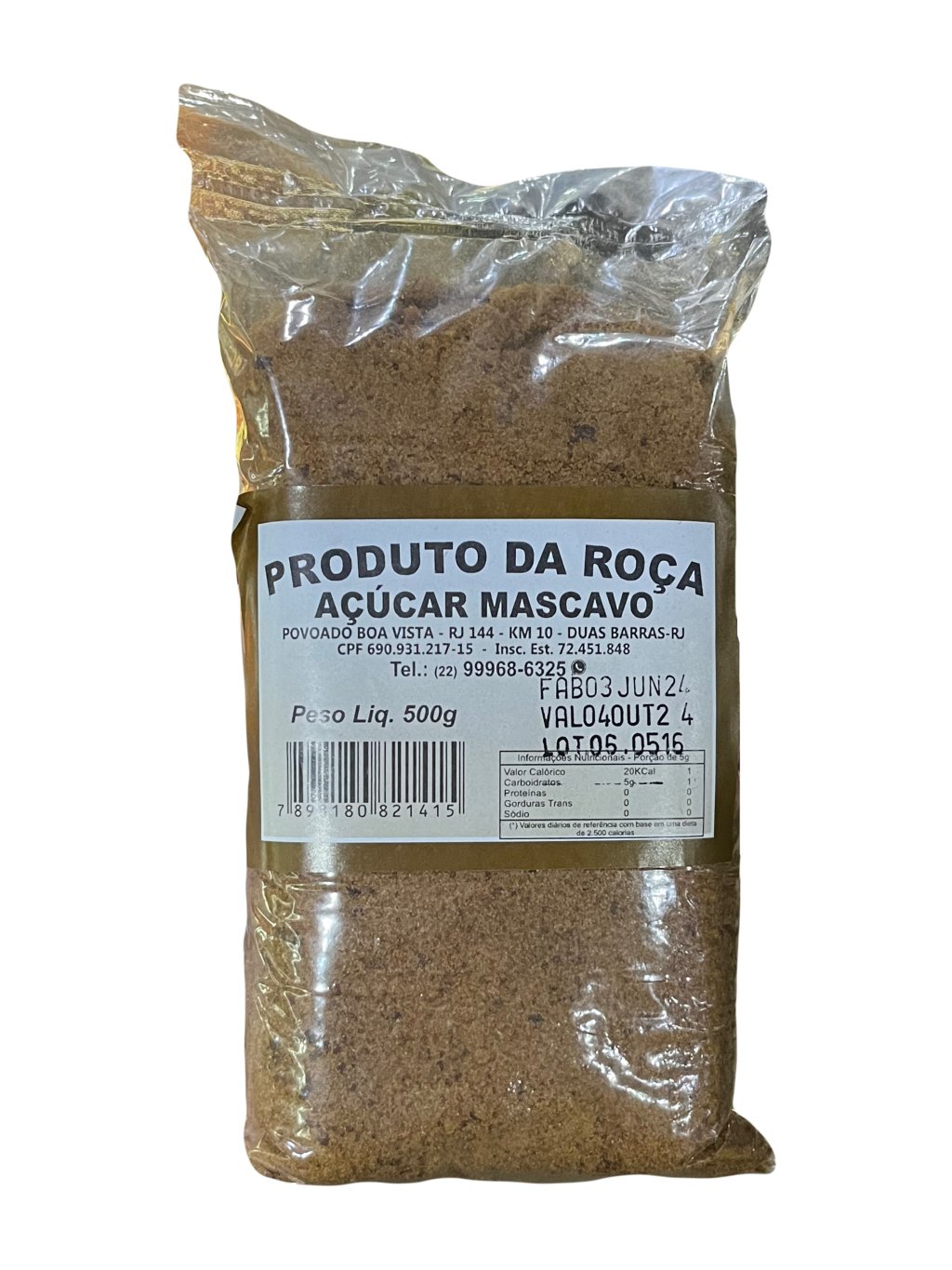 Açúcar mascavo (meio quilo)
