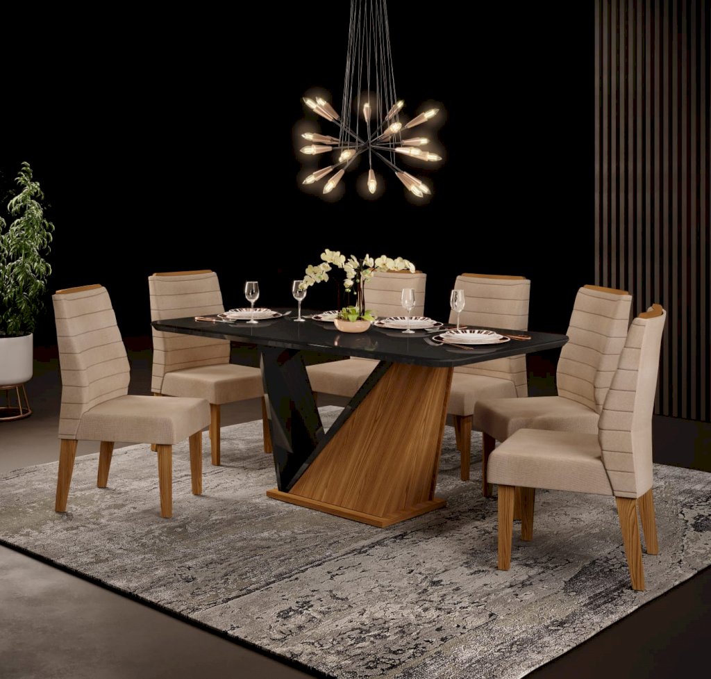 Mesa de Jantar Forme 6 Cadeiras Ondina SR