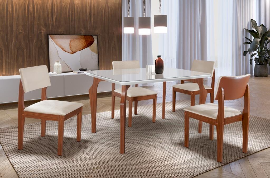 Mesa de Jantar Turim 4 cadeiras PR