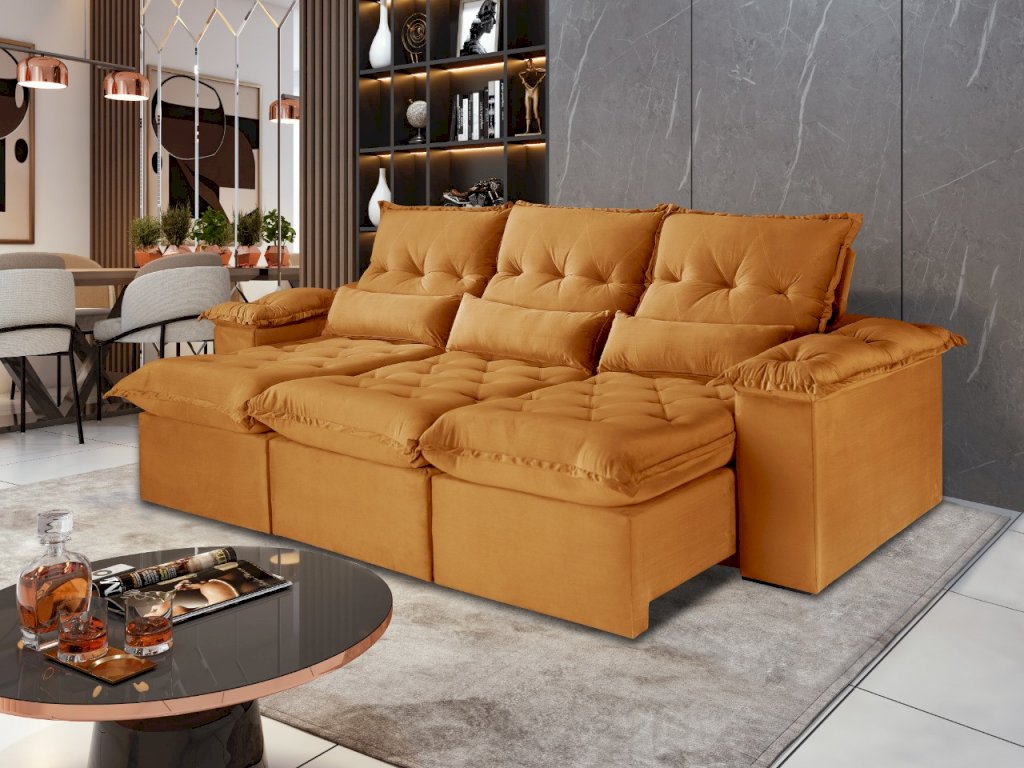 Sofá retrátil e reclinável Ouro Preto 2,60m SR