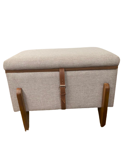 Puff baú Champion linho champagne RN