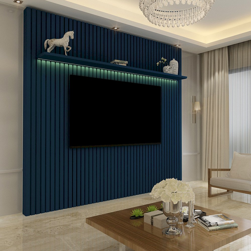 Painel Nobre Ripado 2,30 m com led SR para TV até 85