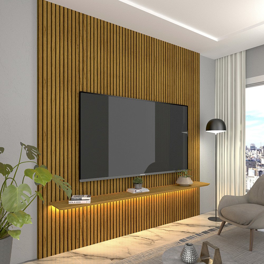 Painel Requinte 1,80 m  com LED para TV até 70