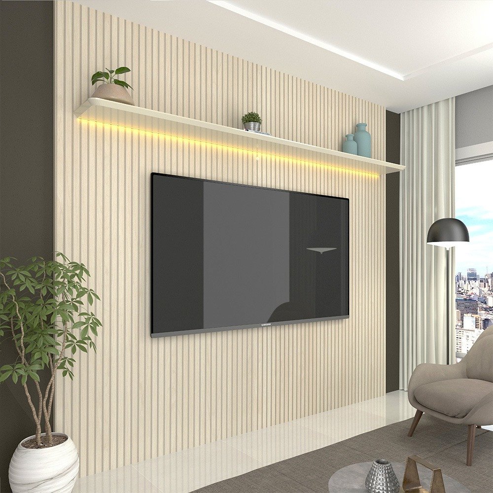 Painel Requinte 2,20 m  com LED para TV até 75