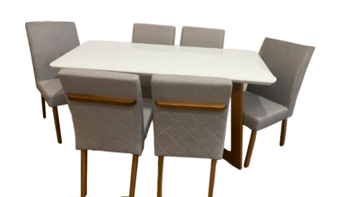 Mesa Maya 160 Mel com 6 Cadeiras Diana TT