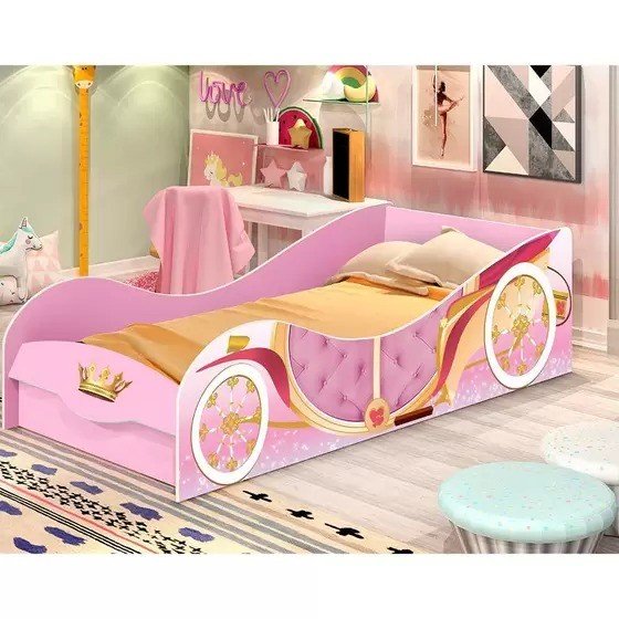 Cama Infantil Carruagem Rosa SR