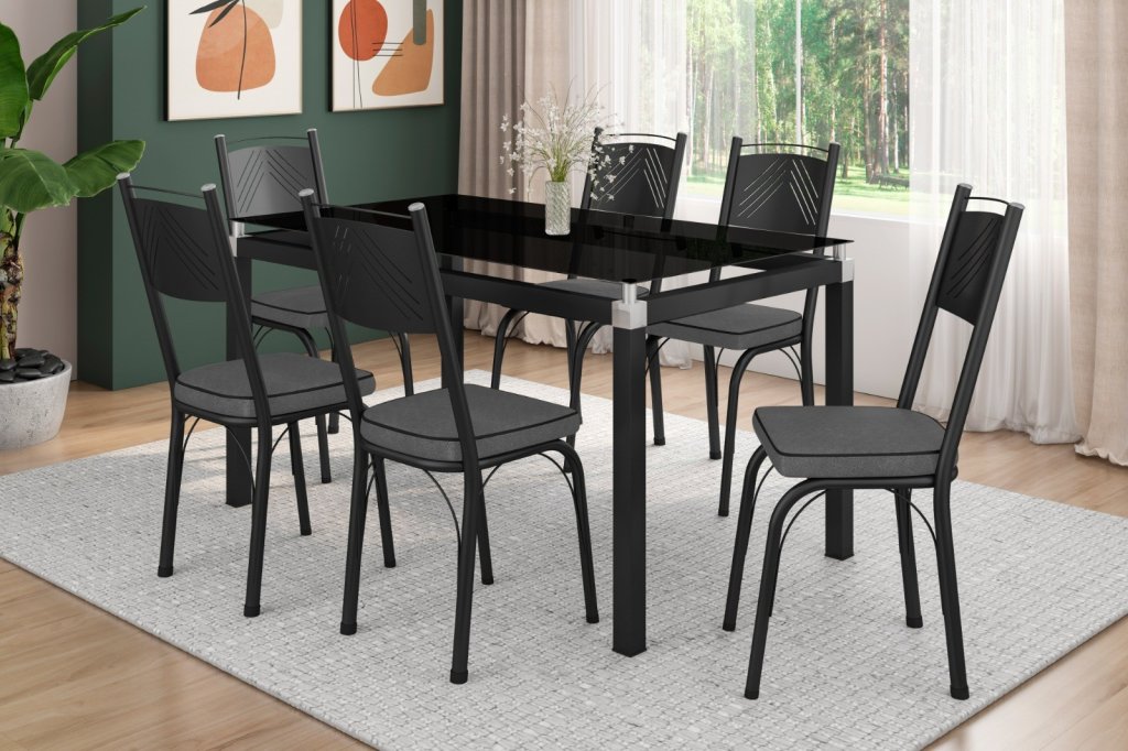 Mesa Malva 140x80 6 cadeiras 151 SR