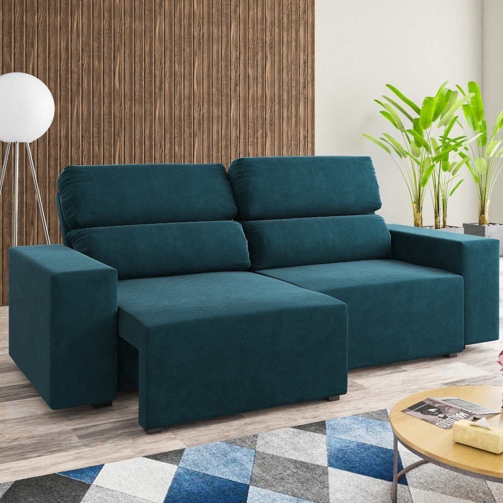 Sofá Retrátil Reclinável  Caique 2m Veludo SR