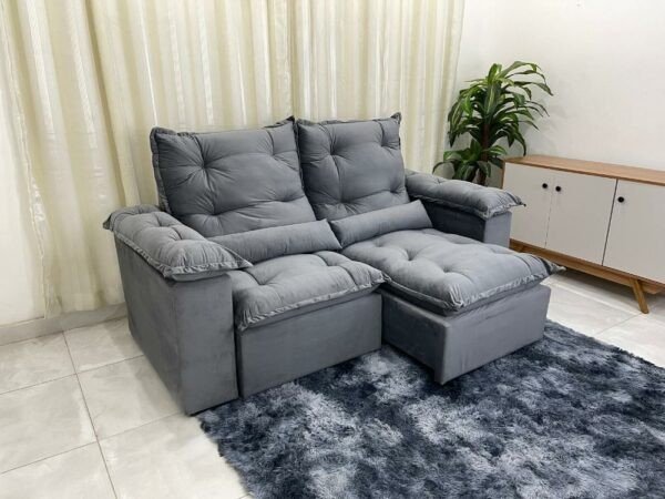 Sofá Retrátil Reclinável Atenas 2.00m  Veludo Ld