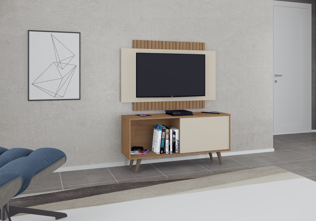 Rack Com Painel Malaga para tv até 50