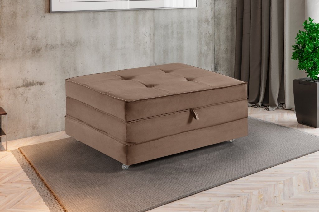 Puff Cama 1,90m 3x0,62m Veludo Inca SR