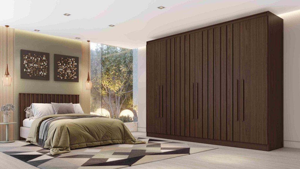 Guarda roupa Oxford 6P sendo 4P Ripadas e 4G  MDF SR