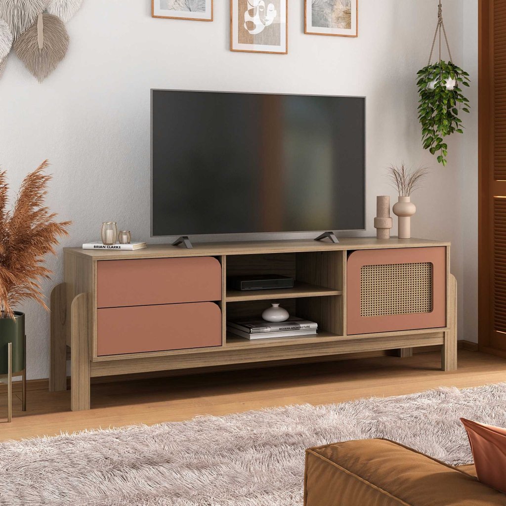 Rack Artely Nature 160 1P2G SR ideal para tv até 65