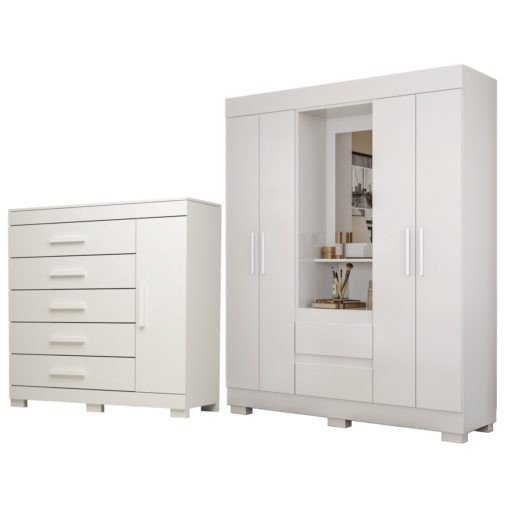 Guarda-Roupa Capelinha Isabely + Cômoda Rayane TT Medidas