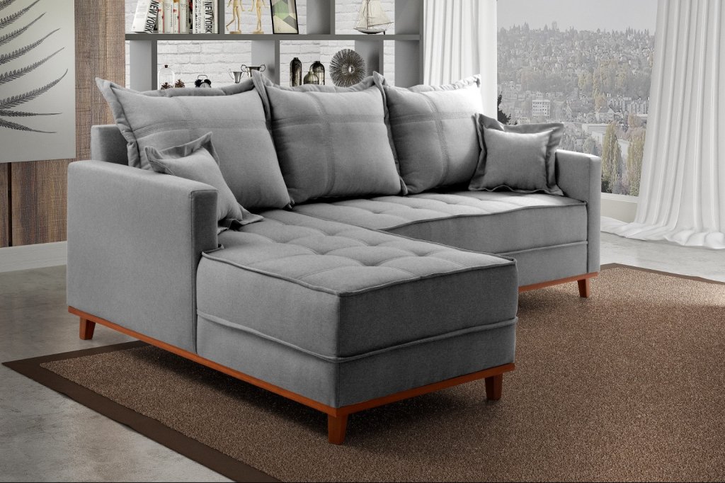 Conjunto Estofado Milão 230 Mudulos 2Lgs mais Chaise SR