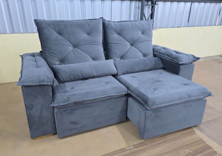 Sofá Retrátil Reclinável Opel 200m Veludo SR