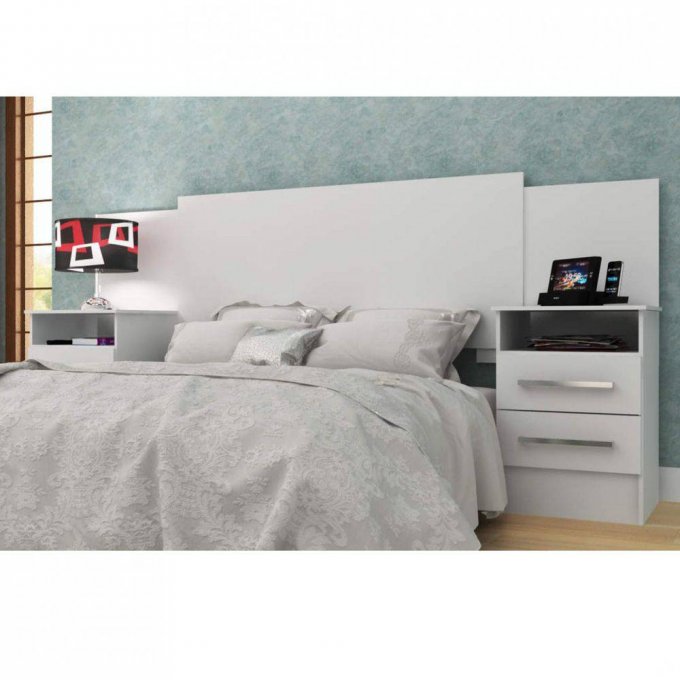 Cabeceira  Casal/Queen com Criado Mudo e 2 Gavetas Elegance PRMR