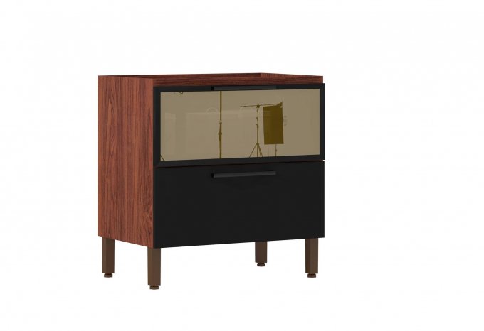 Balcão 800 1 porta vidro e 1 gaveta VivConcept SR