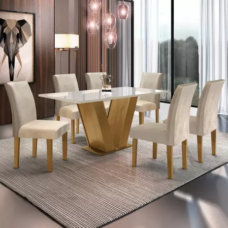 Mesa de Jantar Classic 6 Cadeiras MV