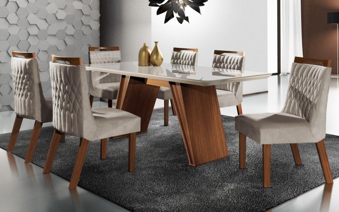 Mesa Atena com 6 cadeiras Atena PR