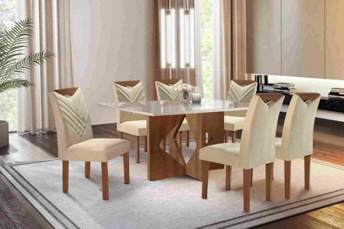 Mesa Moscou 6 cadeiras SR