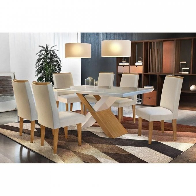 Mesa de Jantar Imperatriz 6 cadeiras PRLD