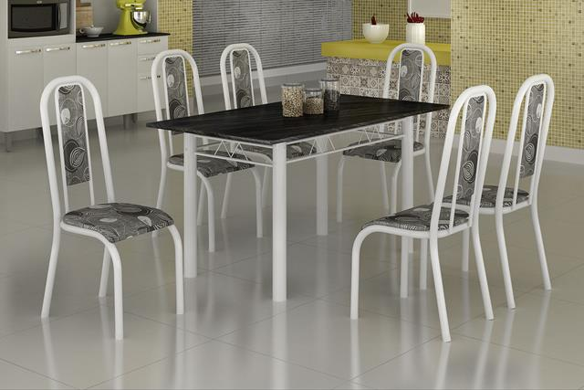 Conjunto de Mesa Tubular Soma 6 cadeiras SR