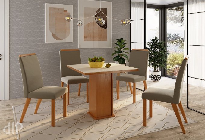 Mesa Zamarchi com 4 cadeiras 1,20X0,90 LD