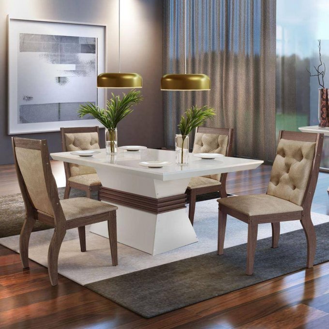 Mesa de Jantar Agatha com 4 cadeiras Agatha SR