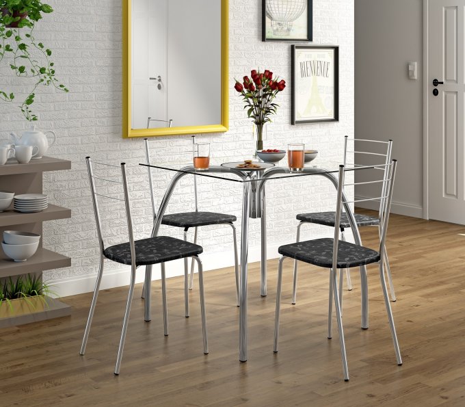 Mesa 1502 com 4 cadeiras 1703/1700 TR