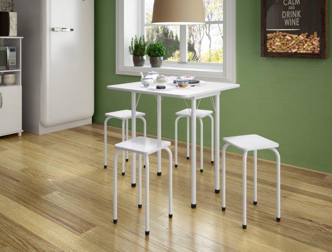 Mesa Dobrável com 4 Banquetas PR