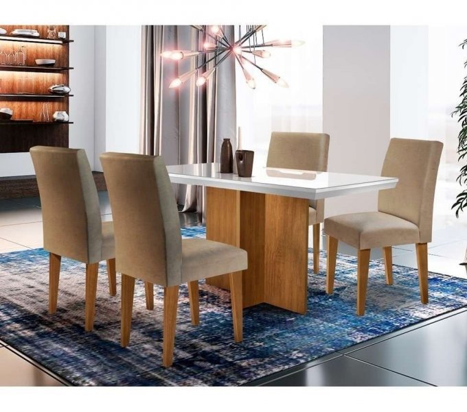 Mesa de Jantar Berlim 4 Cadeiras PR/LD/TT