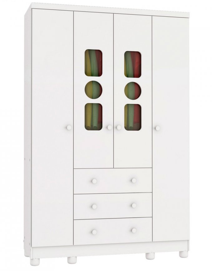Guarda Roupa  Tedy 4 portas PR/LD