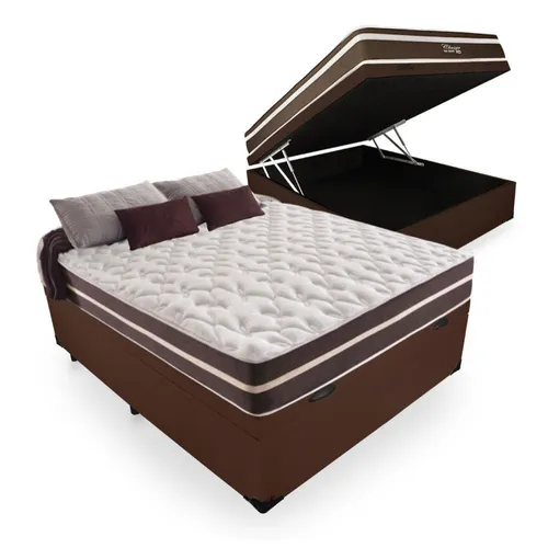 Base Baú Havaí + Colchão Casal Classic Superlastic PR