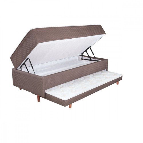 Colchobox Solteiro Baú Barcelona com Cama Auxiliar Cristalflex SR