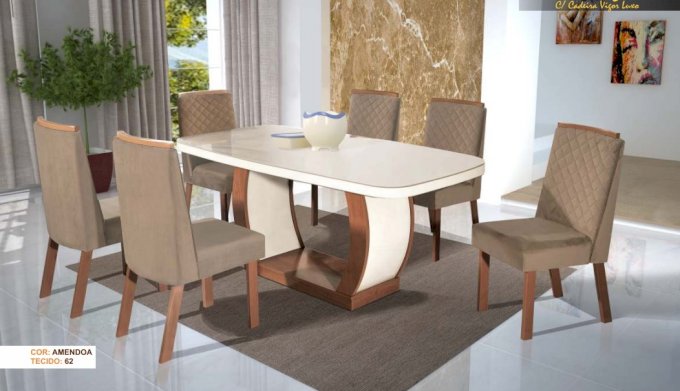 Mesa Vigor 6 cadeiras PR
