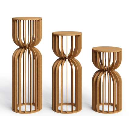 Trio de Mesas Ampulheta