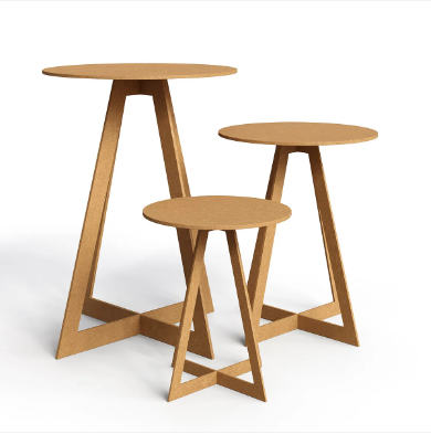 Trio de Mesa Cone Moderna Desmontável