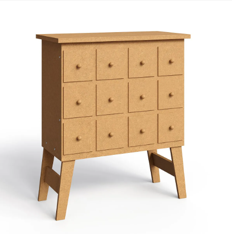 Cômoda Quadrada Com 12 Gavetas Fake