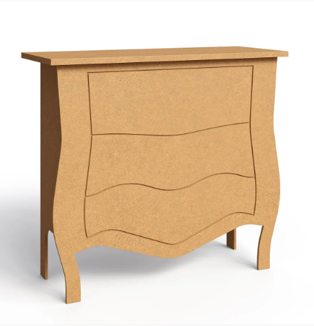 Cômoda Bombe Fake 3 Gavetas