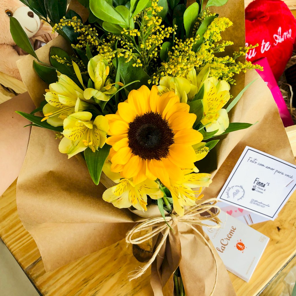 Girassol Vintage com Astromelias 