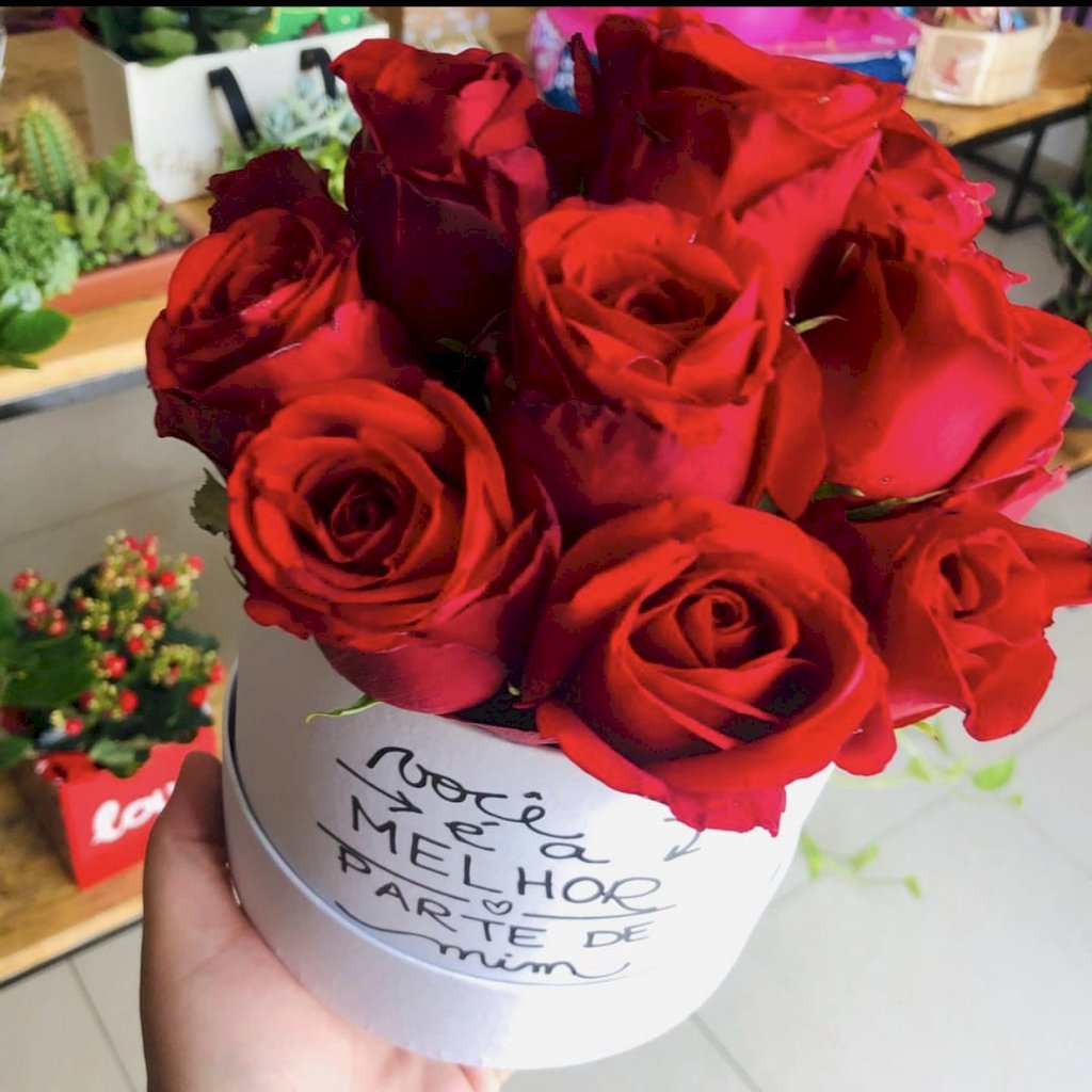 Box Floral P Flores Vermelhas