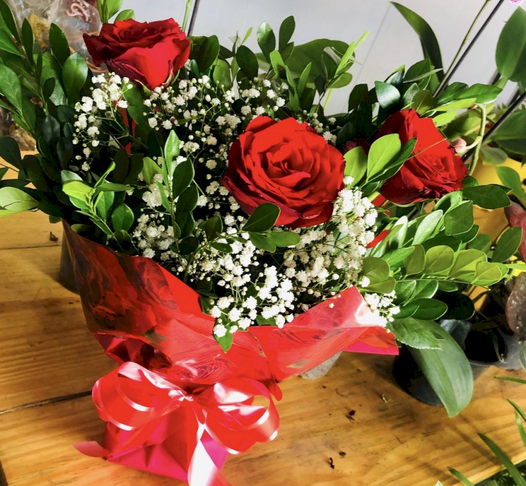 Floral 3 Botões Vermelho