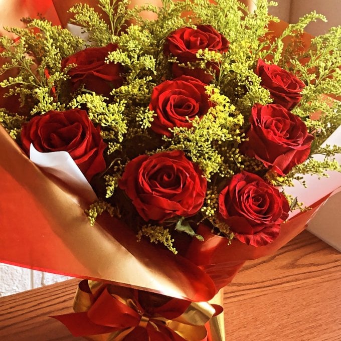 Floral com 8 Botões Vermelho