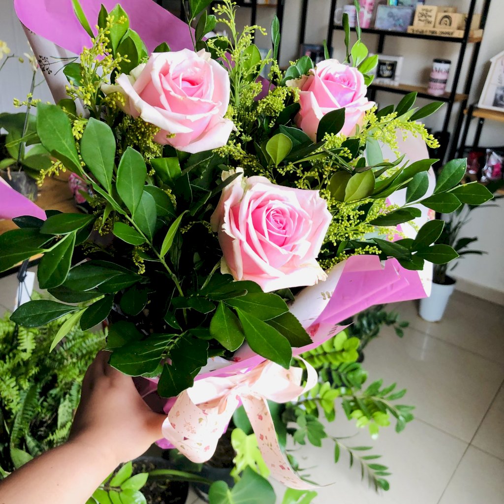 Floral 3 Botões Rosa 