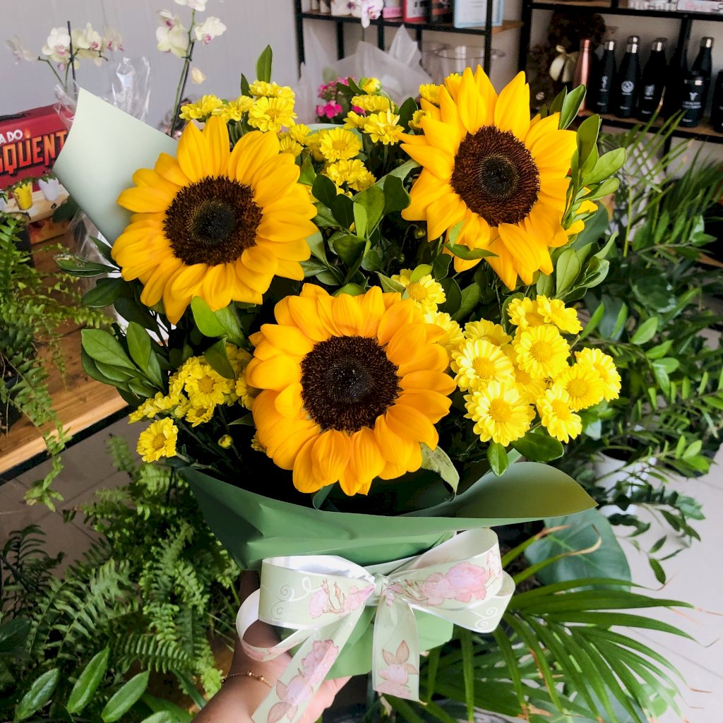 Floral com 3 Girassóis 