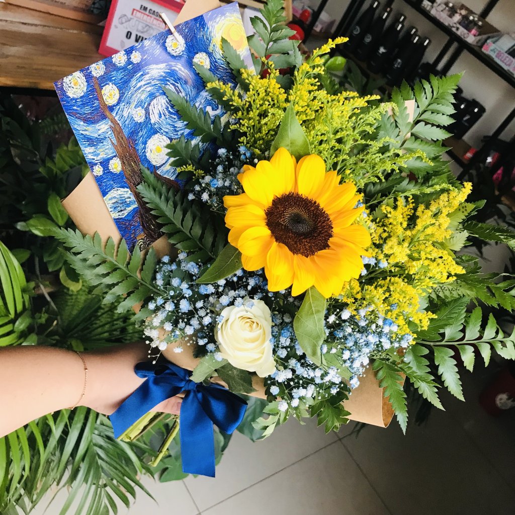 Leque Van Gogh com Botão 