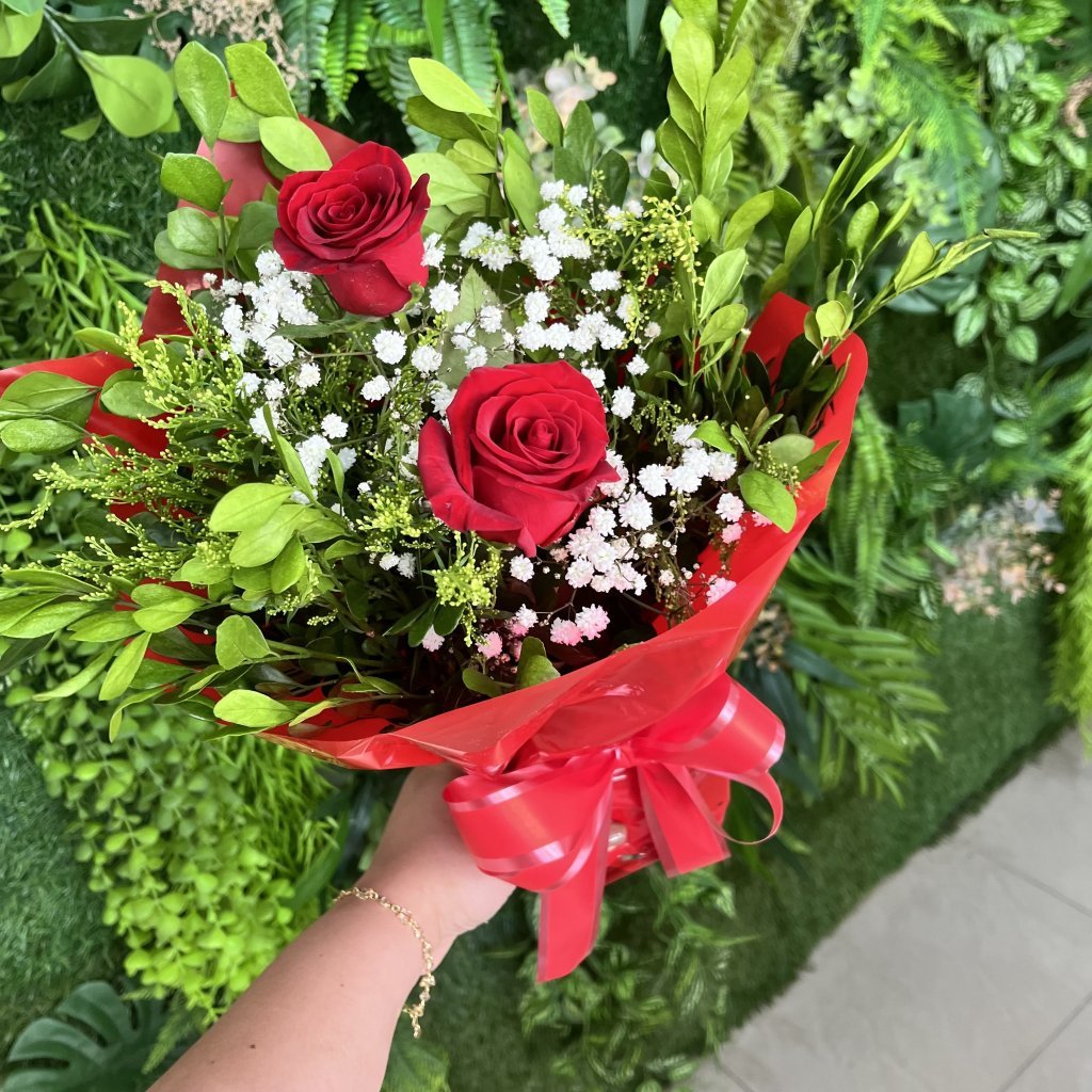 Floral 2 Botões Vermelho 
