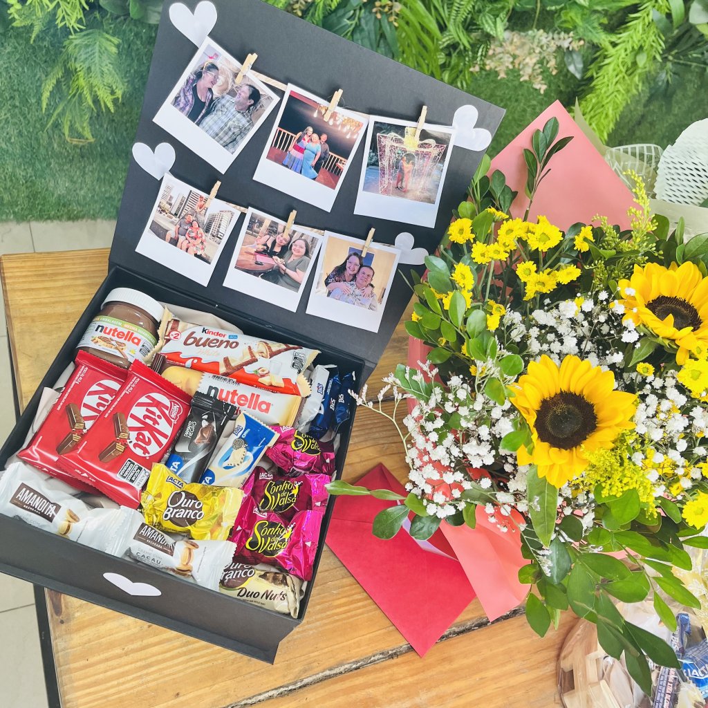 Kit Box livro com Floral 2 Girassois 