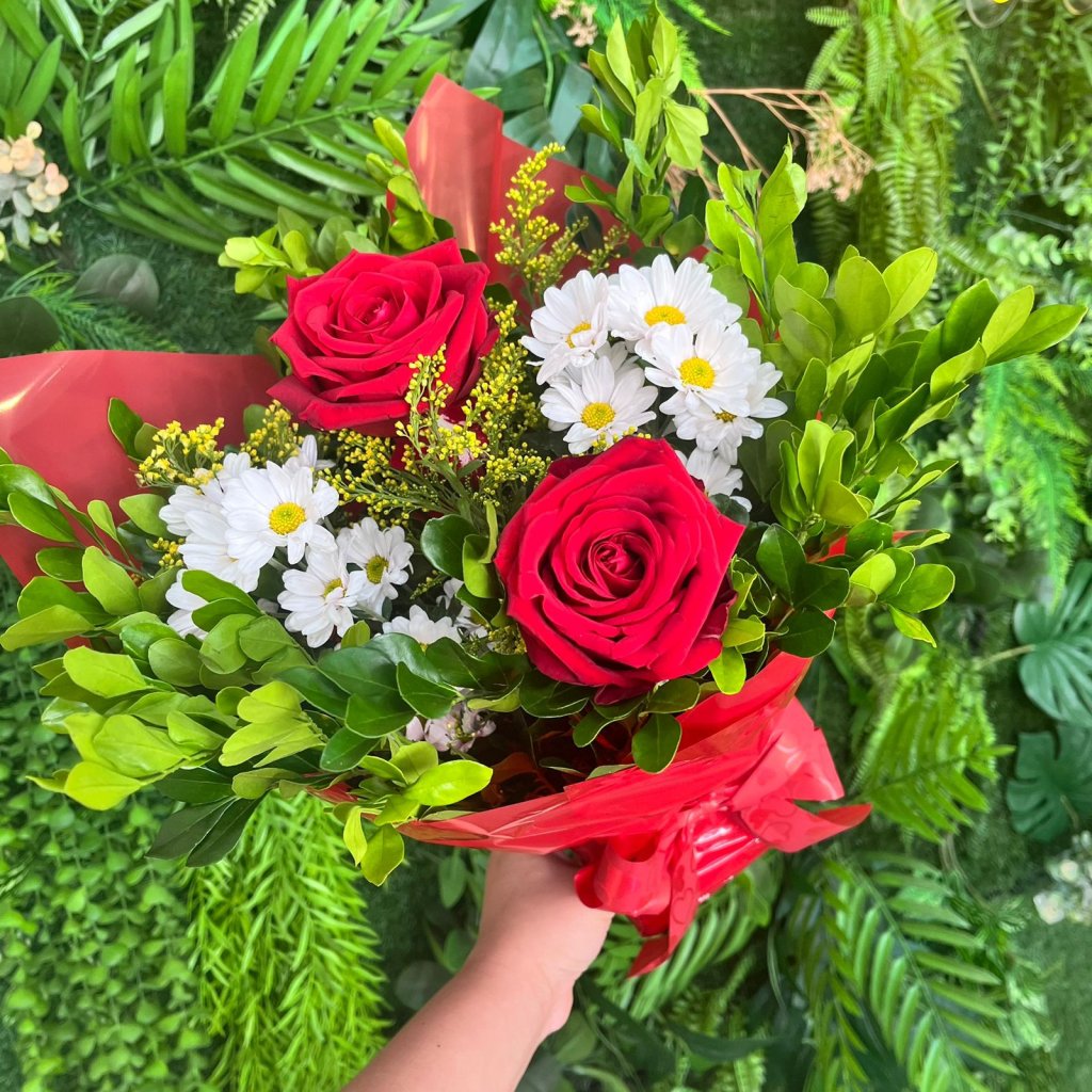 Floral 2 Botões Vermelho 